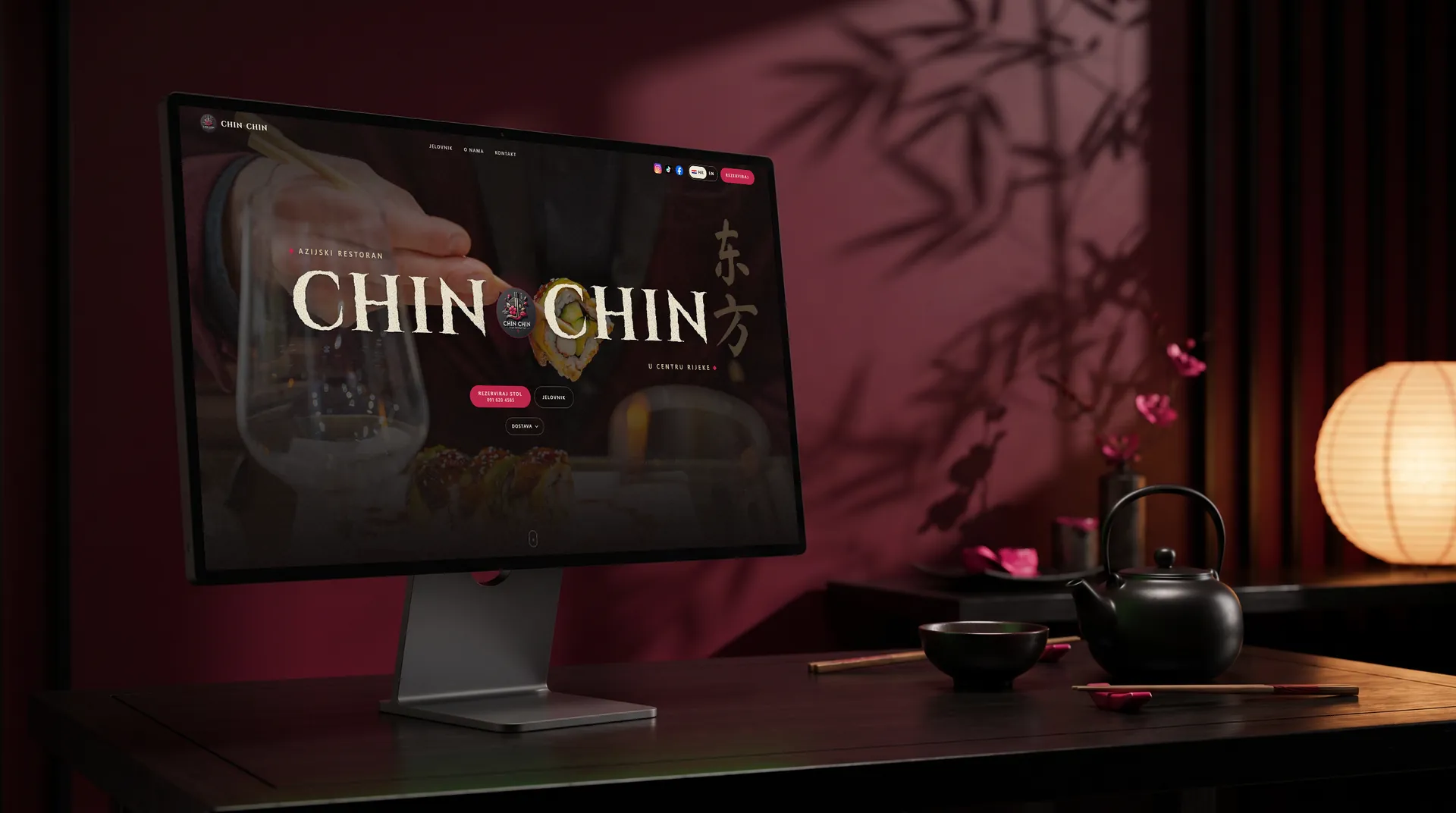 Stranica restorana Chin Chin na računalu